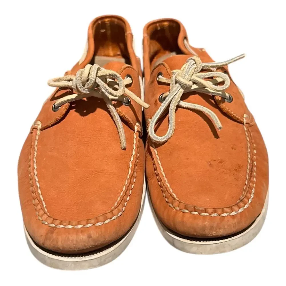 1901 Nordstrom Boat Shoes Orange Leather Men’s 10.5 M